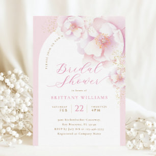 Rosa Blumendach Bridal Dusche Einladung