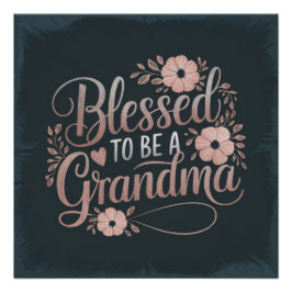 Rosa Blumendesign für das Grandma-Zitat des Mutter Poster