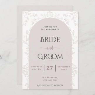 Rosa Blumendesign & Goldene Rose Touch Hochzeit Einladung