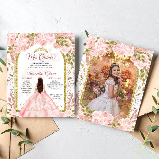 Rosa Blumendruckerei Foto Quinceanera