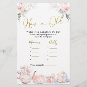 Rosa Blumendusche Tee Party Wie alt Eltern