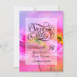 Rosa Blumenfantasie Save the Date Einladung