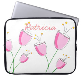 Rosa Blumenfeld Laptopschutzhülle