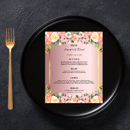 Rosa Blumenfloralen der Hochzeitmenüs, staubige Ro Flyer