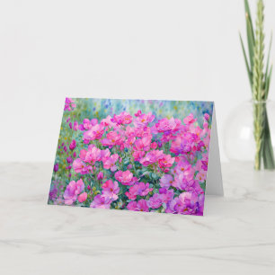 Rosa Blumengarten Blanke Karte