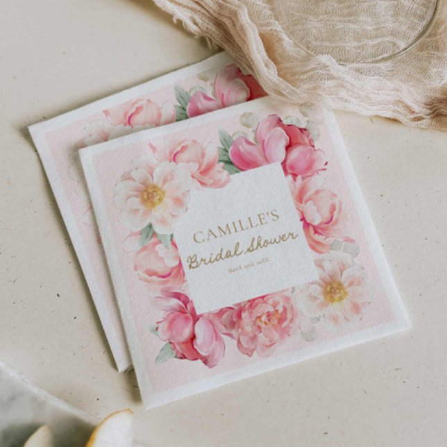 Rosa Blumengarten Brautparty Serviette (Chic Pink Floral Bridal Shower Paper Napkins
)