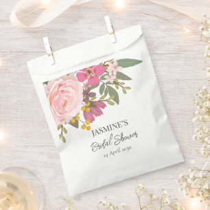 Rosa Blumengarten Frühling Brautparty Geschenktütchen