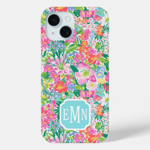 Rosa Blumengarten-Monogramm Case-Mate iPhone Hülle