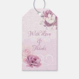 Rosa Blumengeschenk-Anhänger Geschenkanhänger