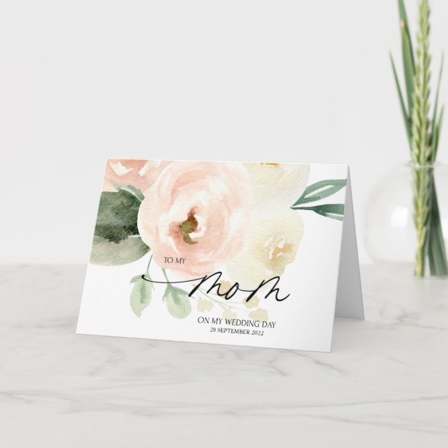 Rosa Blumengeschenk für meine Mama Hochzeitstag vo Karte (Vorderseite)