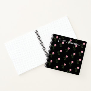 Rosa Blumengitter-Notebook-Zeitschrift Notizbuch