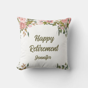 Rosa Blumengrün Rustic Boho Happy Rente Kissen