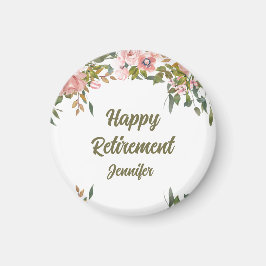 Rosa Blumengrün Rustic Boho Happy Rente Magnet