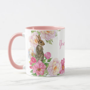 Rosa Blumenhase Tasse