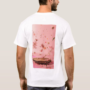 Rosa Blumenholz Hintergrund T - Shirt