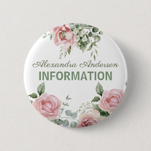 Rosa Blumeninformation Button