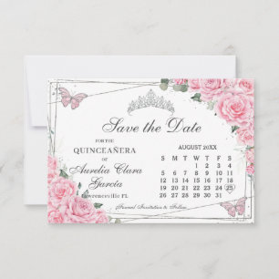Rosa Blumenkalender 16 . Geburtstag Calendar Save The Date