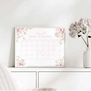 Rosa Blumenkalender - Wann wird das Baby blühen Poster