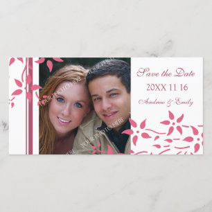 Rosa Blumenkarten Save the Date Hochzeitskarten