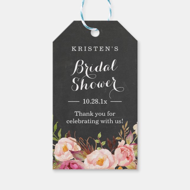 Rosa Blumenkhalkappe | Brautparty Vielen Dank Geschenkanhänger (Vorderseite)