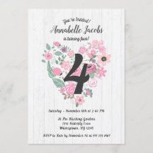 Rosa Blumenkohl Geburtstagsparty Einladungen