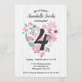 Rosa Blumenkohl Geburtstagsparty Einladungen