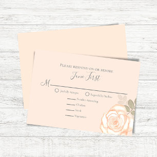 Rosa Blumenkost Wahl Hochzeitsfeier RSVP Karte