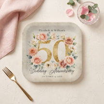 Rosa Blumenkranz Goldene 50. Hochzeitstag