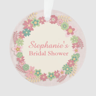 Rosa BlumenKranz Ornament