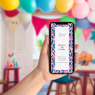 Rosa Blumenkutte Inspiriert Party Einladung