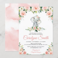 Rosa Blumenlephant essbare Babydusche