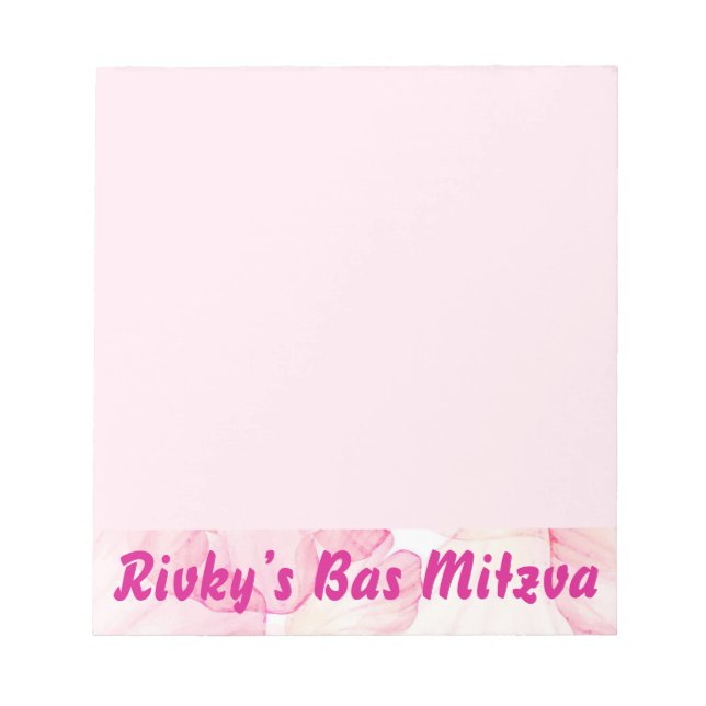 Rosa Blumenmädchenparty Notizblock (Vorderseite)