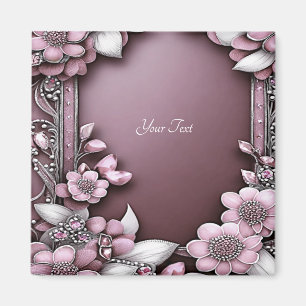 Rosa Blumenmagnet Magnet