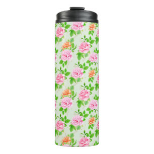 Rosa Blumenmuster-23670 Thermosbecher