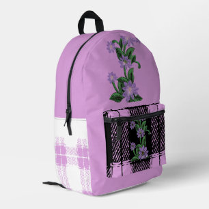 Rosa Blumenmuster  Bedruckter Rucksack