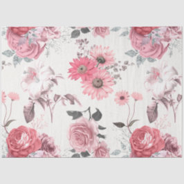 rosa Blumenmuster, Design 12 Seidenpapier