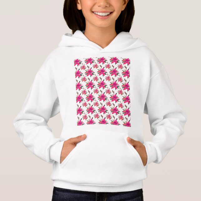 Rosa Blumenmuster Design-29500 Plus Size T - Shirt (Vorderseite)