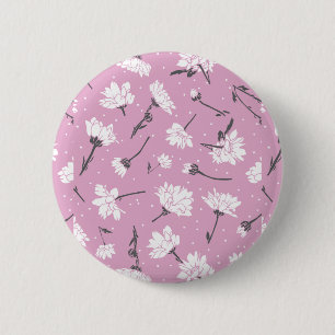 Rosa Blumenmuster-Design - Elegante Blume Art Button