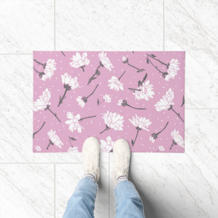 Rosa Blumenmuster-Design - Elegante Blume Art Fußmatte