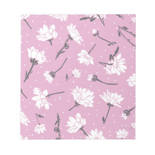 Rosa Blumenmuster-Design - Elegante Blume Art Notizblock