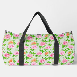 Rosa Blumenmuster Duffle Bag