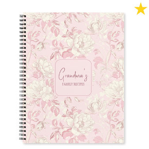 Rosa Blumenmuster französische Toile-Blume benutze Notizbuch