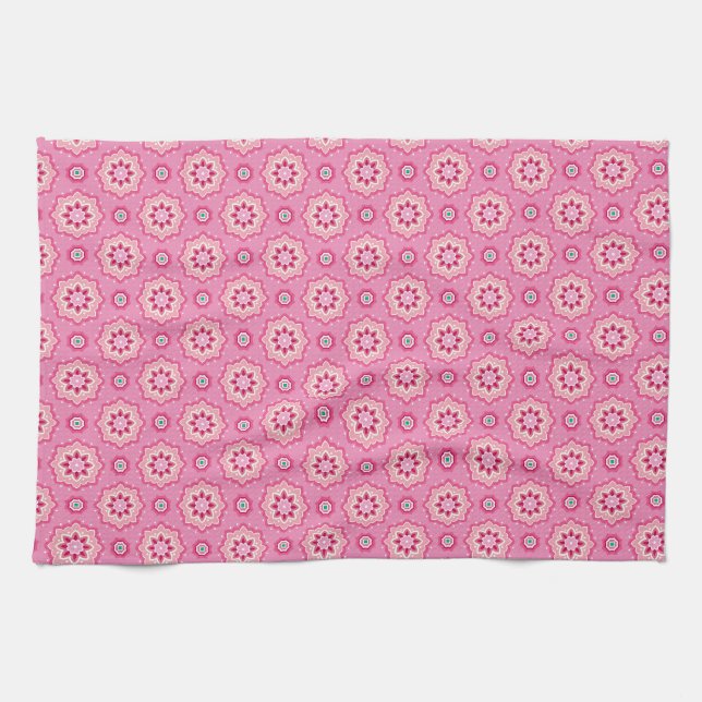 Rosa & Blumenmuster Handtuch (Horizontal)