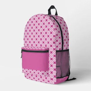 Rosa Blumenmuster individuelle Name Bedruckter Rucksack