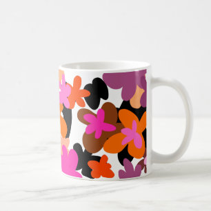 Rosa Blumenmuster Kaffeetasse