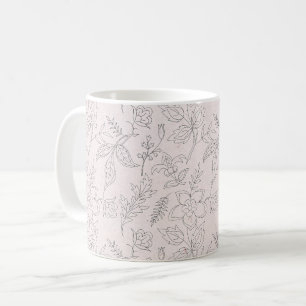Rosa Blumenmuster Kaffeetasse