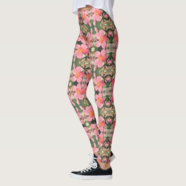Rosa Blumenmuster Leggings (Links)