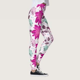 Rosa Blumenmuster Leggings