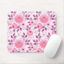Rosa Blumenmuster mit eleganten Blüten Mousepad