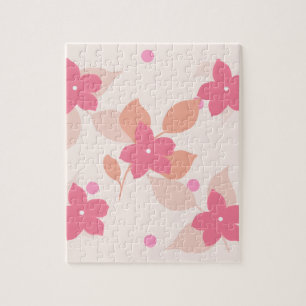 Rosa Blumenmuster Puzzle